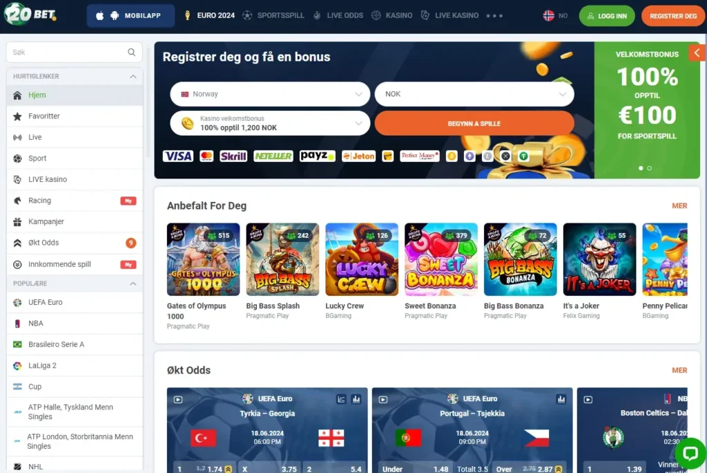 20bet Casino forside