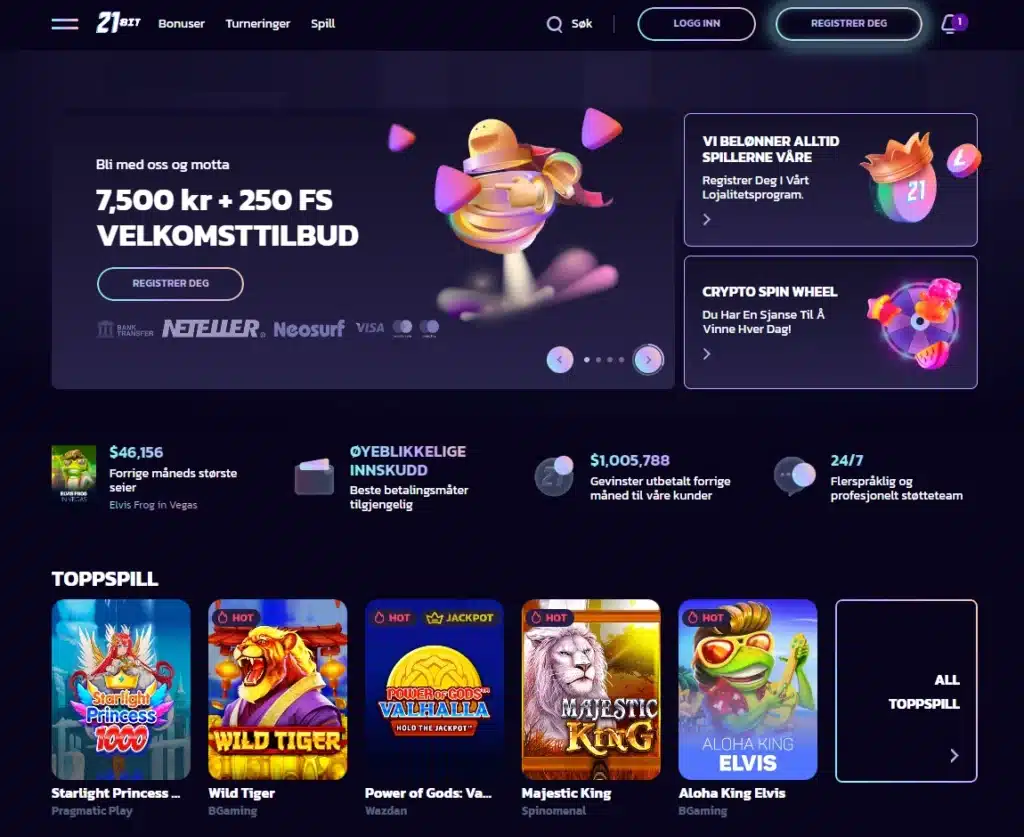 21Bit Casino forside