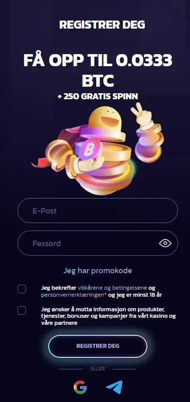 Registrer konto 21bit casino