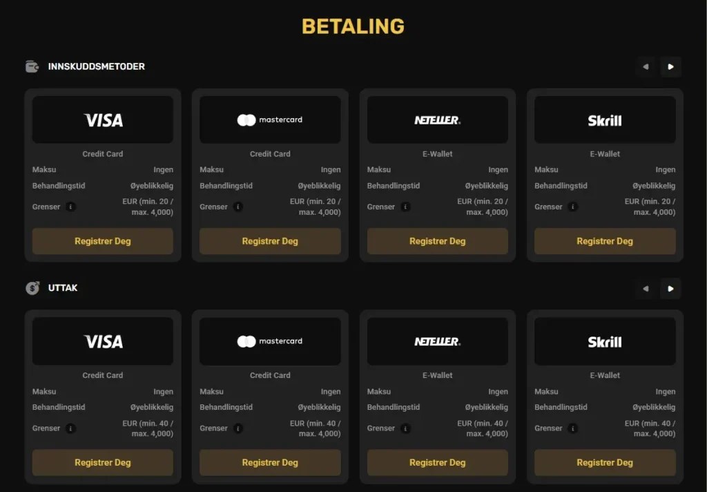 24Casino Betalninger