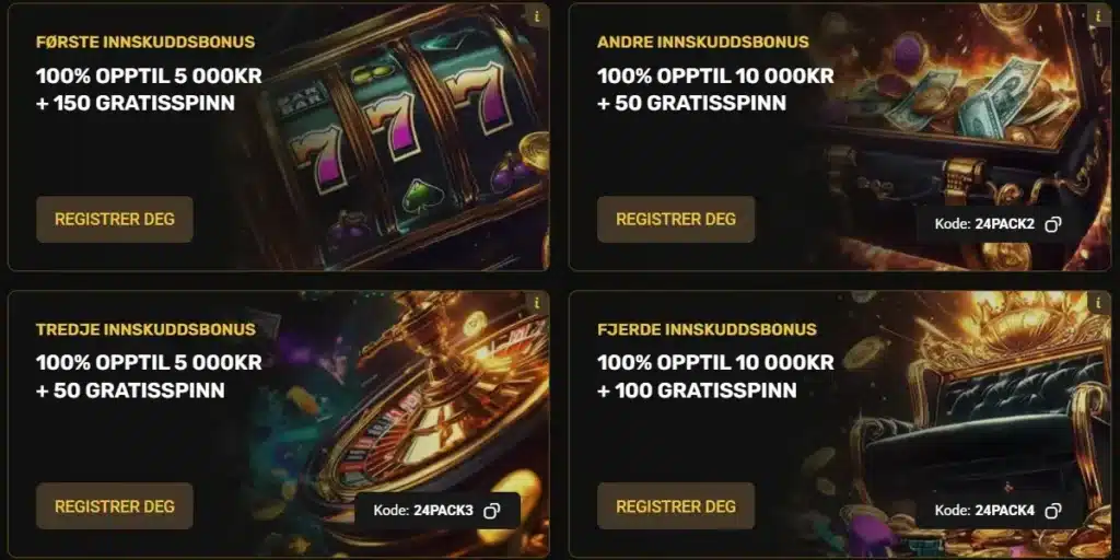 24Casino Velkomstbonuspakke