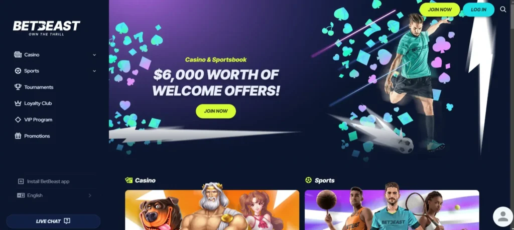 BetBeast Casino forside