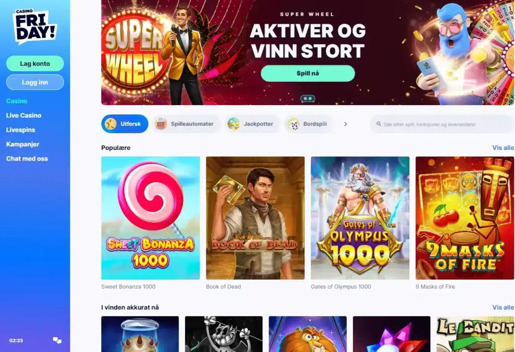 CasinoFriday forside