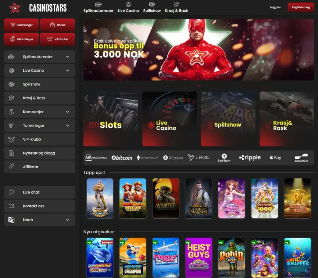 Casinostars forside