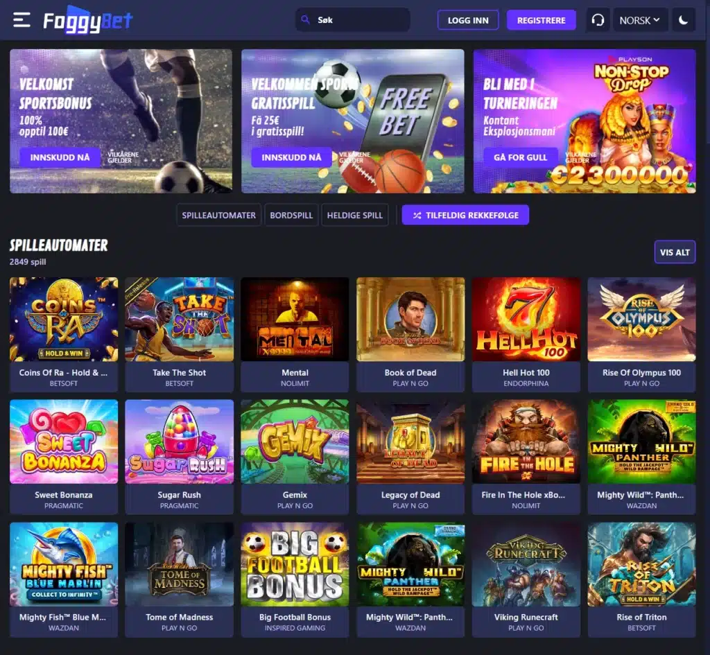 Foggybet Casino forside