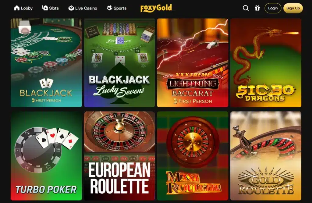 FoxyGold Casino Bordspill