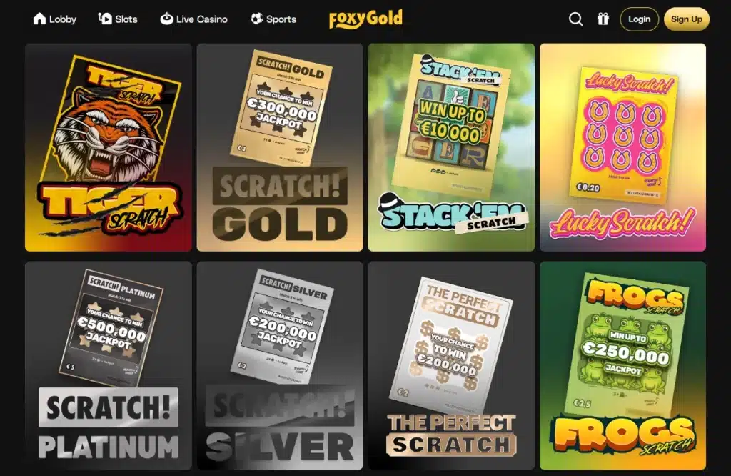 FoxyGold Casino Skrapelodd