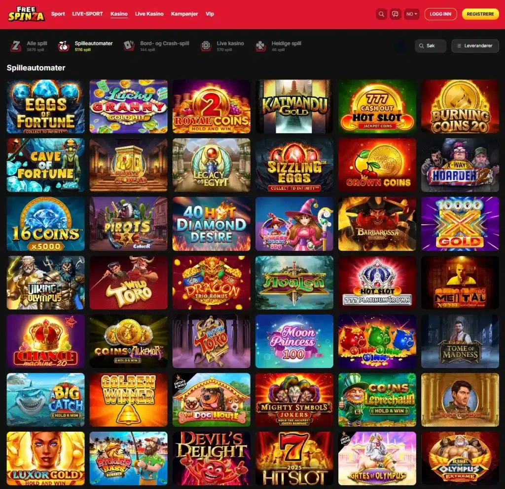 Freespinza Casino Spilleautomater