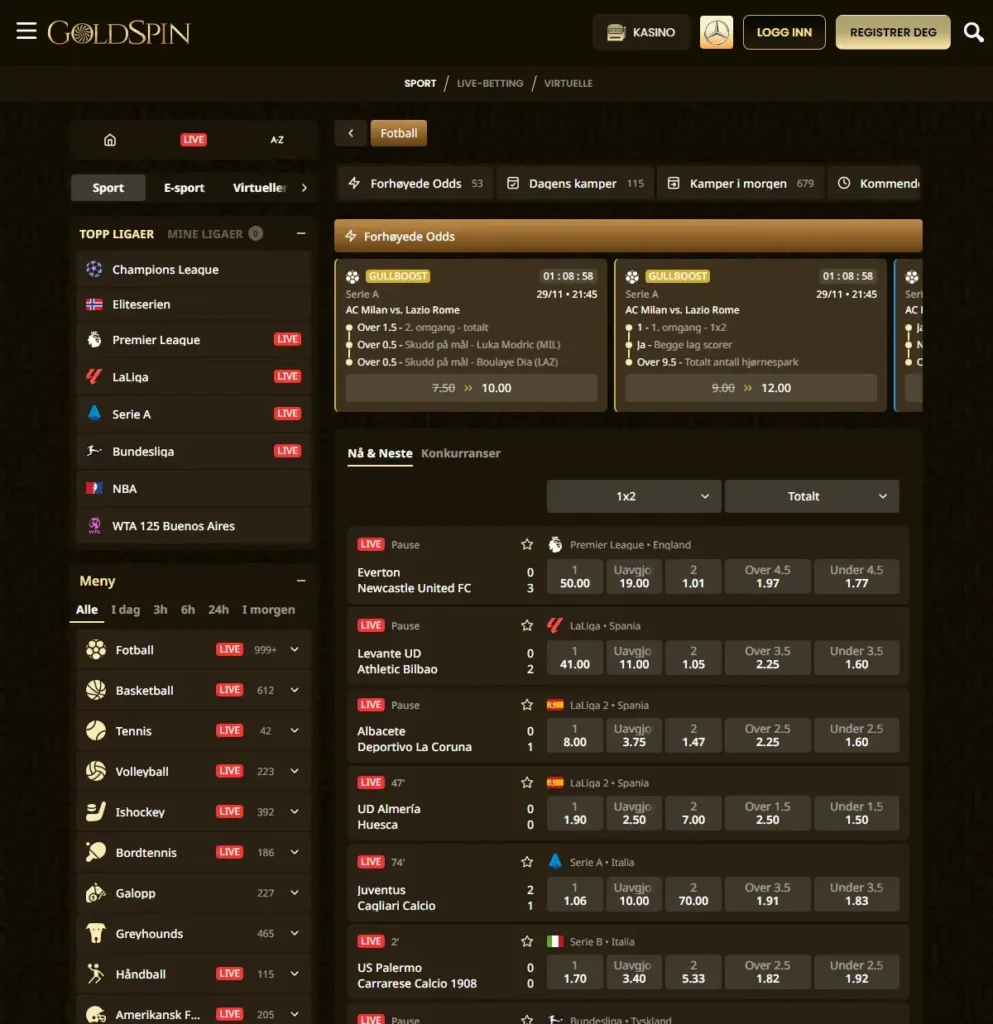 Goldspin Casino Odds