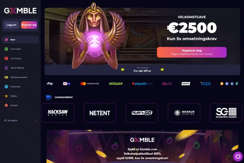 Gxmble Casino forside