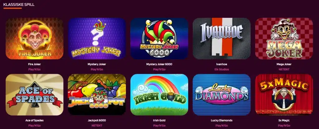 HappySpins Casino Klassiske norske spilleautomater Jackpot 6000