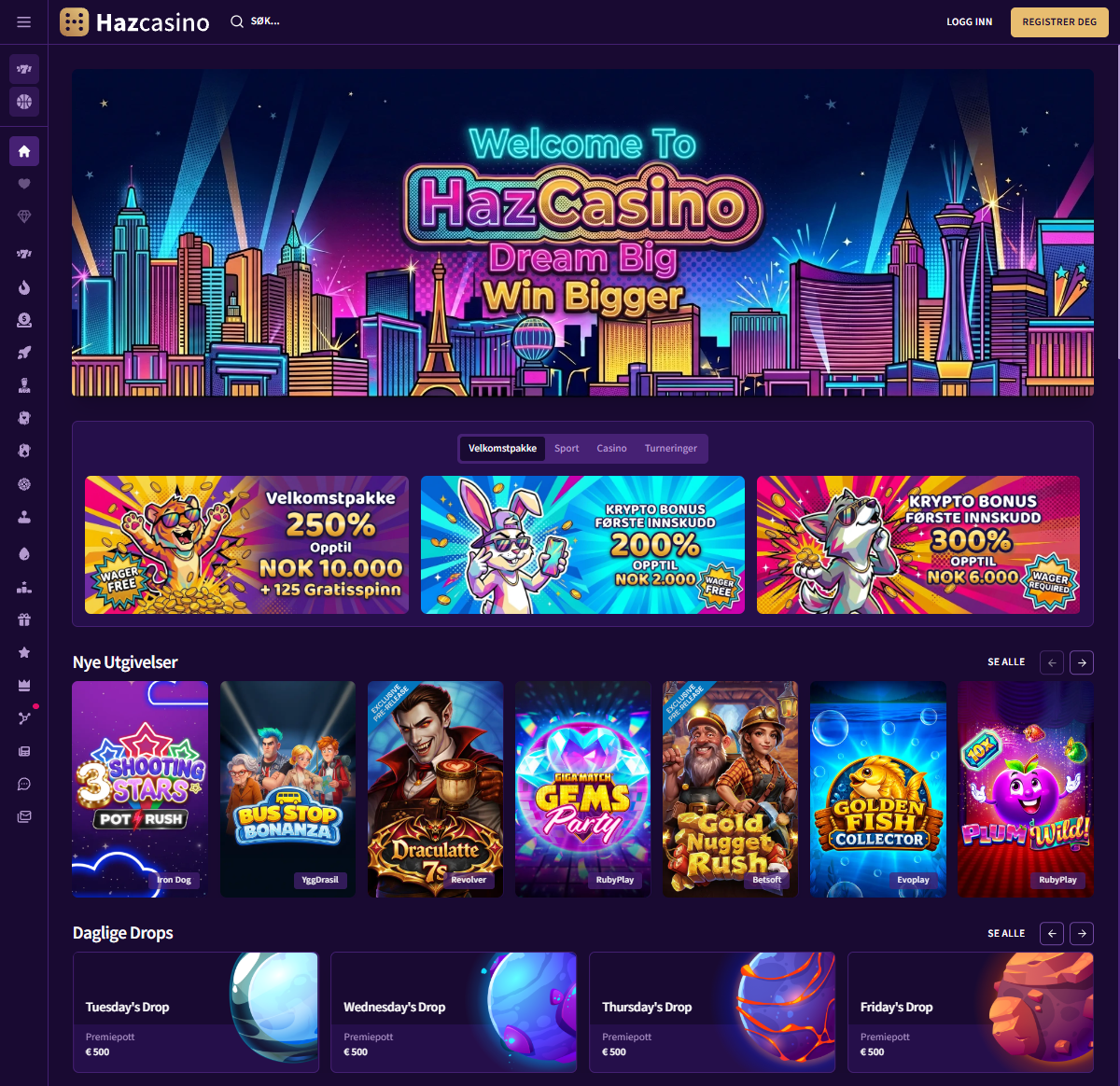 Haz Casino forside
