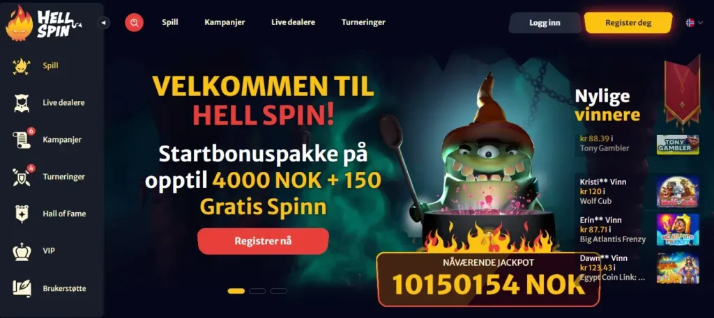 HellSpin Casino forside
