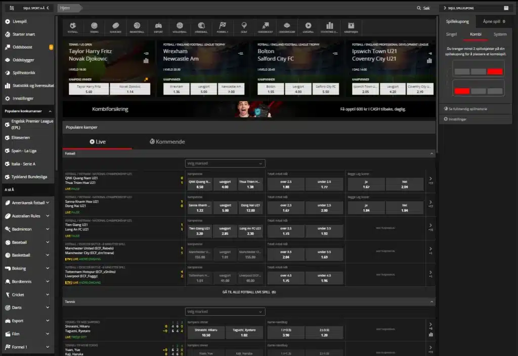 Spillutvalg Sportsbetting hos iBet