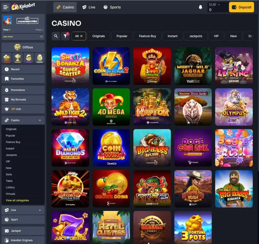 Kokobet Casino Spilleautomater