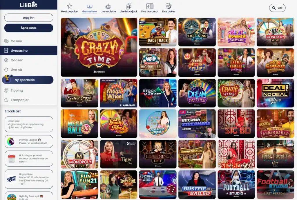 Lilibet Casino Live Casino