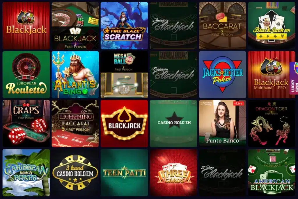 Bordspill hos Lucky7 Casino