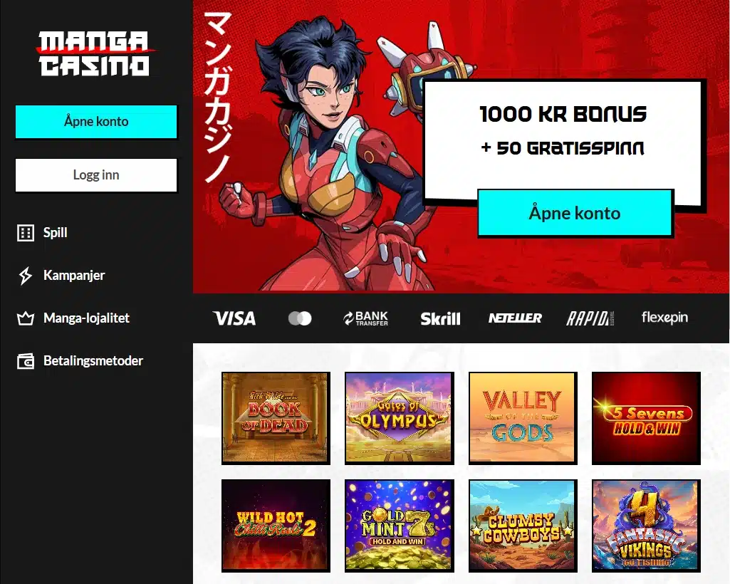 Manga Casino forside