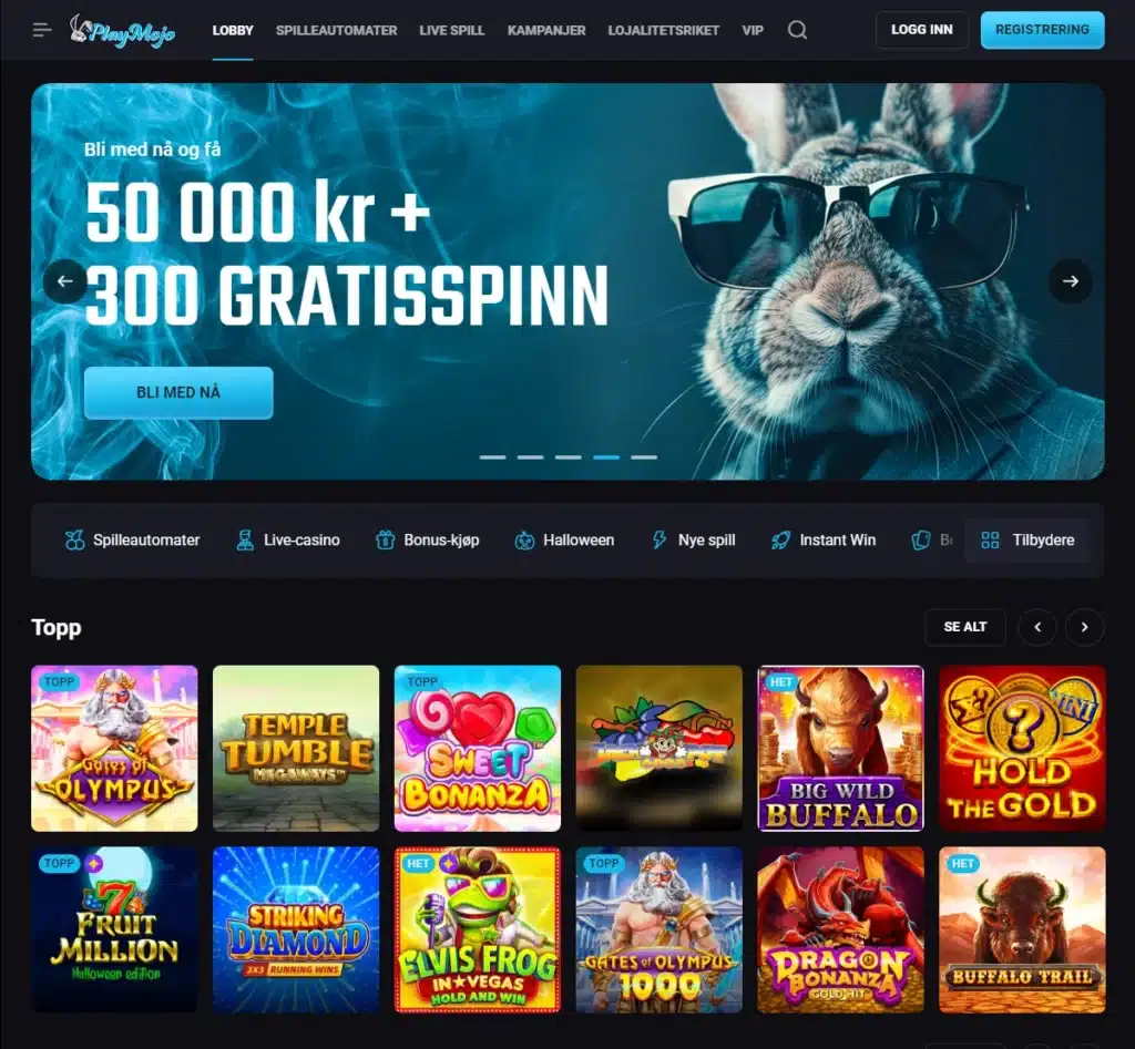 PlayMojo Casino forside