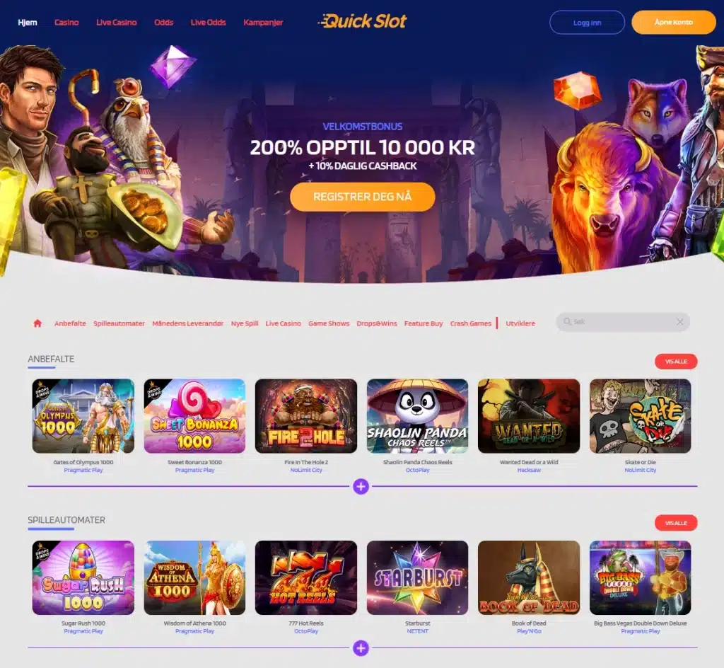 Quick Slot Casino forside