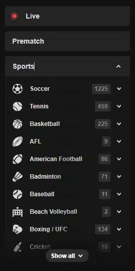 Seven Casino sportsbetting sportsutvalg