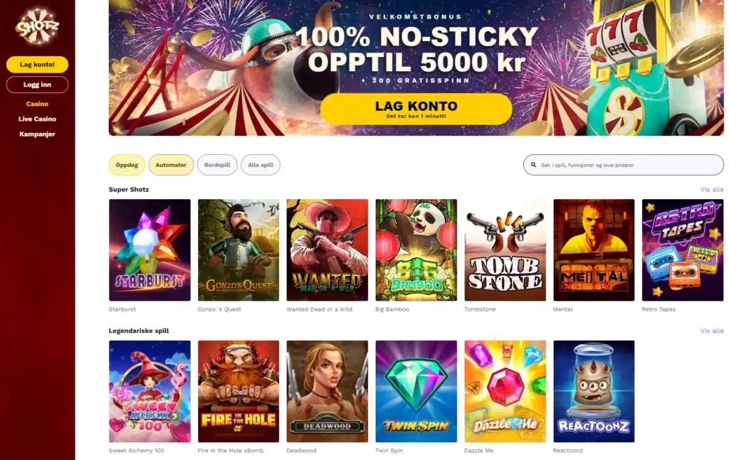 Shotz Casino Automater Casinomedvisa.com