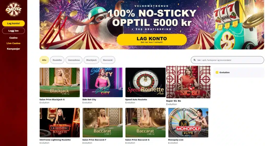 Shotz Casino Live Casino Casinomedvisa.com