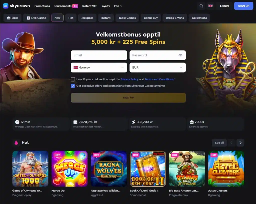SkyCrown Casino forside