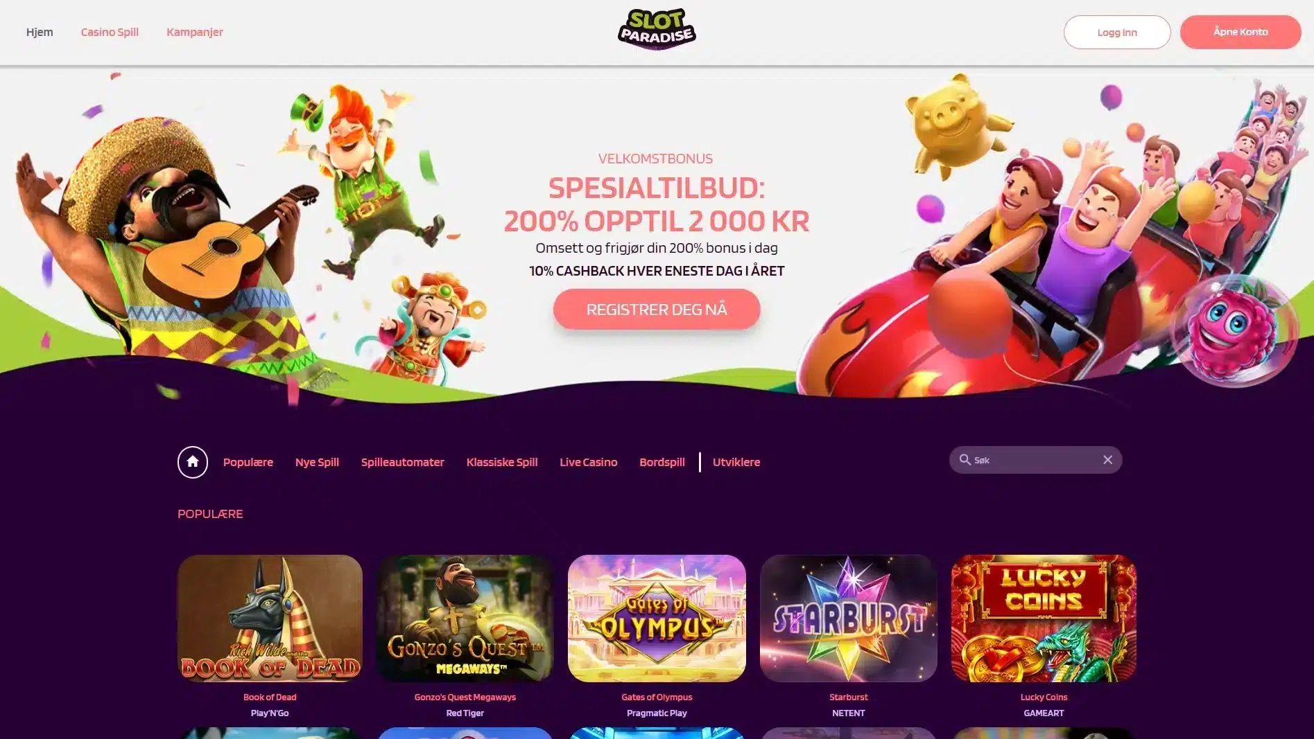 Slot Paradise Casino forside