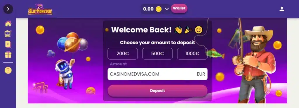 Slotmonster Casino forside