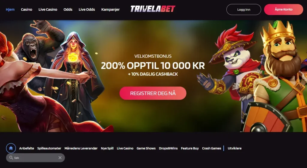 Trivelabet Casino forside
