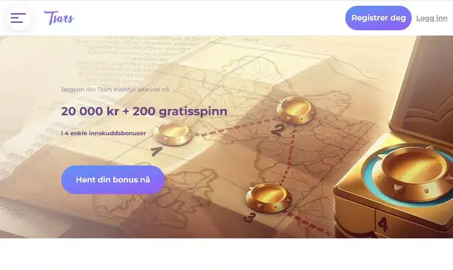 Tsars Casino - Velkomstbonus 
