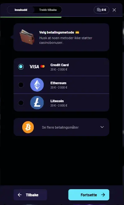 Turbowins Casino Betalninger