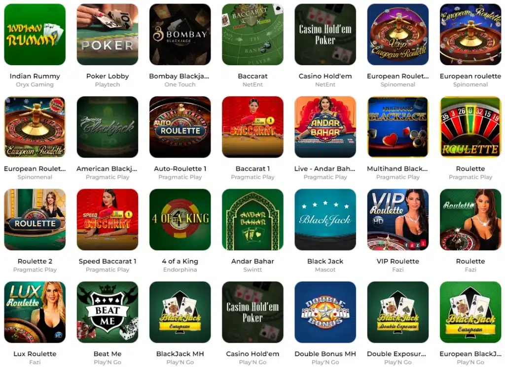 Bordspill hos Verde Casino