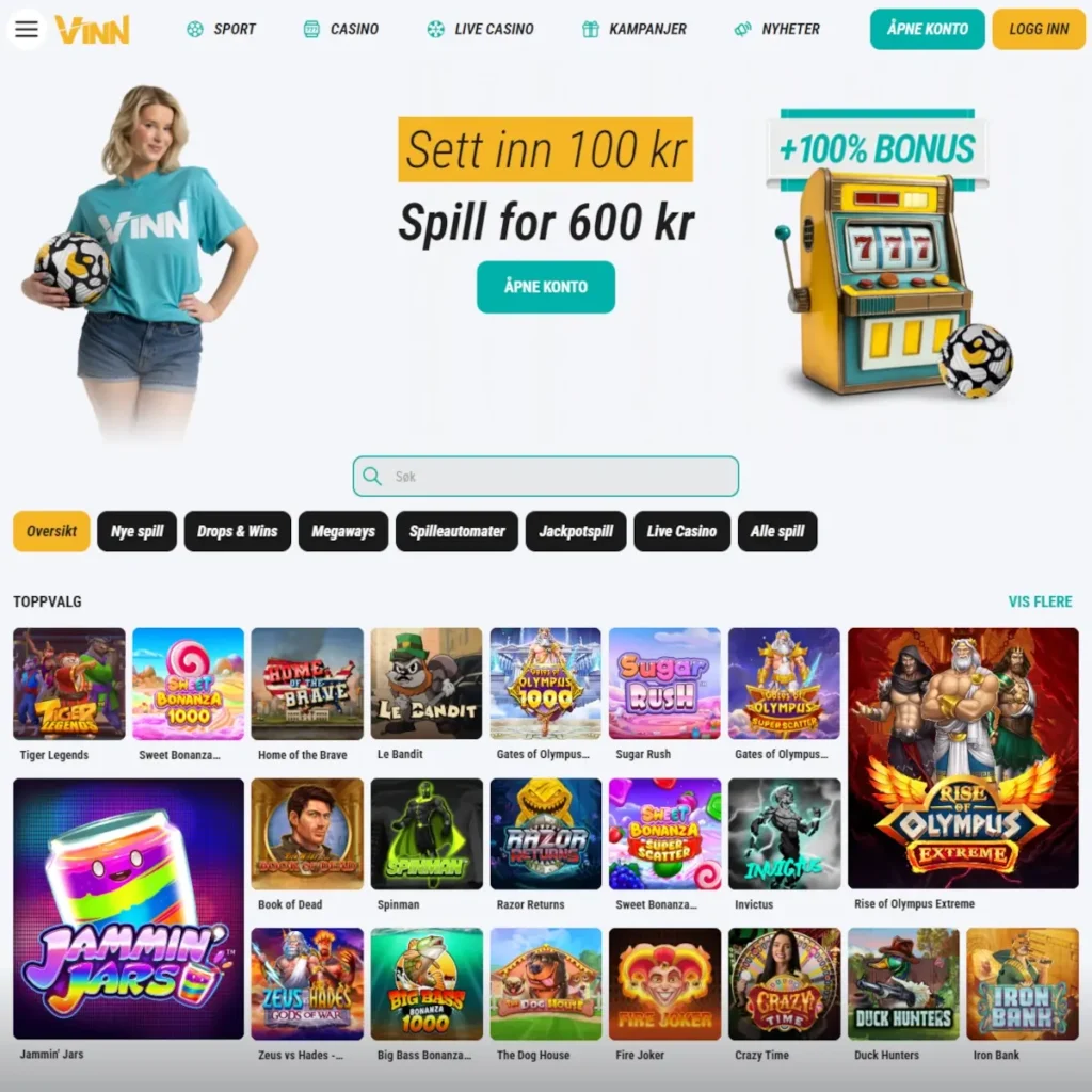 Vinn Casino forside