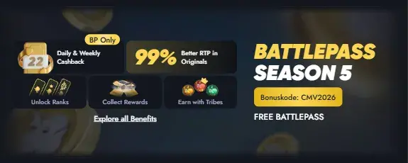 Whale Casino - Gratis Whale Battlepass Bonuskode CMV2026