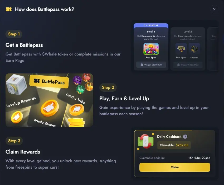 Whale.io Casino Battle Pass