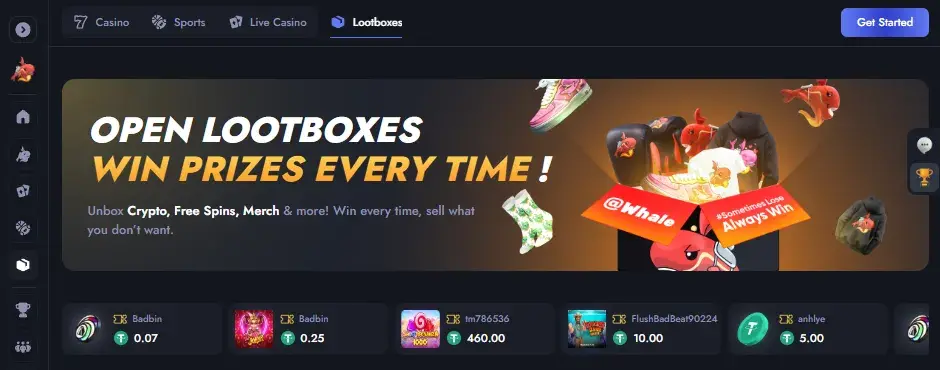 Whale.io Casino Loot box banner