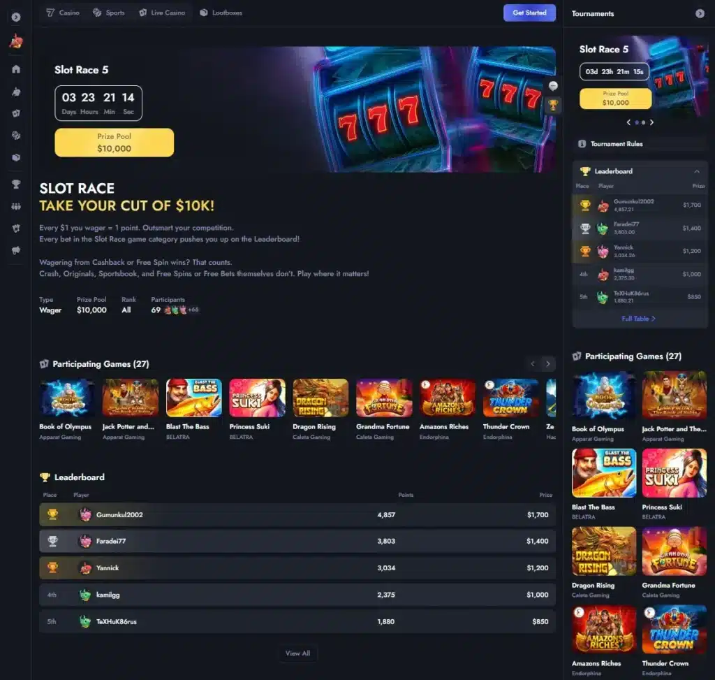 Whale.io Casino Slots Tournaments