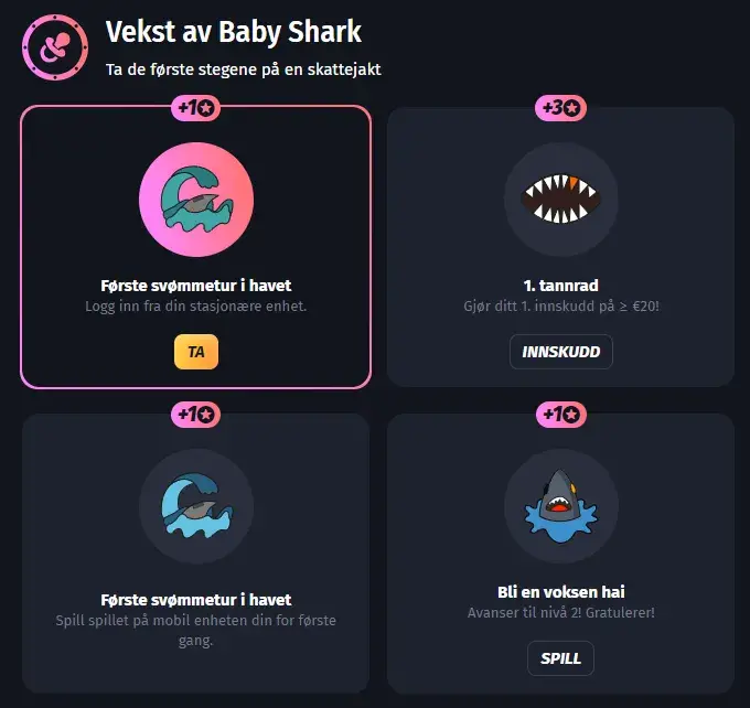 oppnåelser baby shark