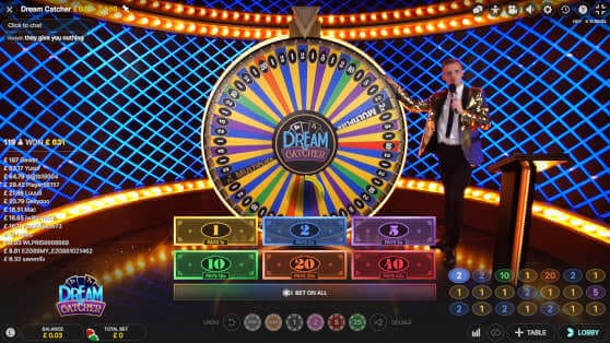 gameshow live casino dreamcatcher