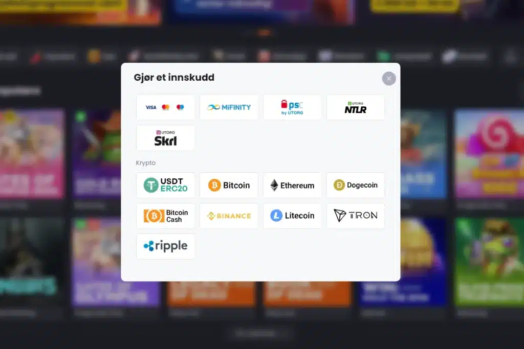 UTORG-betalingsvindu med Skrill, Neteller og Paysafecard
