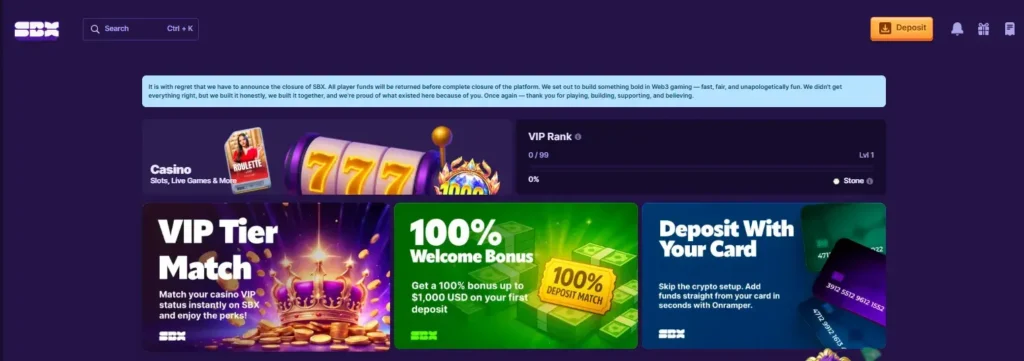 SBX Kryptocasino Stenger