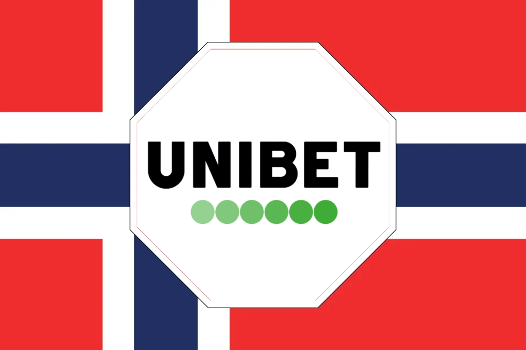 Unibet-merket foran det norske flagget