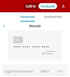 Norske Betalingsmetoder hos NorgesSpill. Innskudd med VISA.