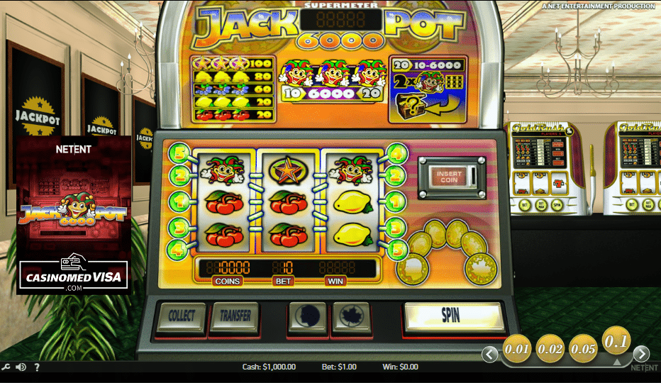 Jackpot 6000 - Casinospill av NetEnt