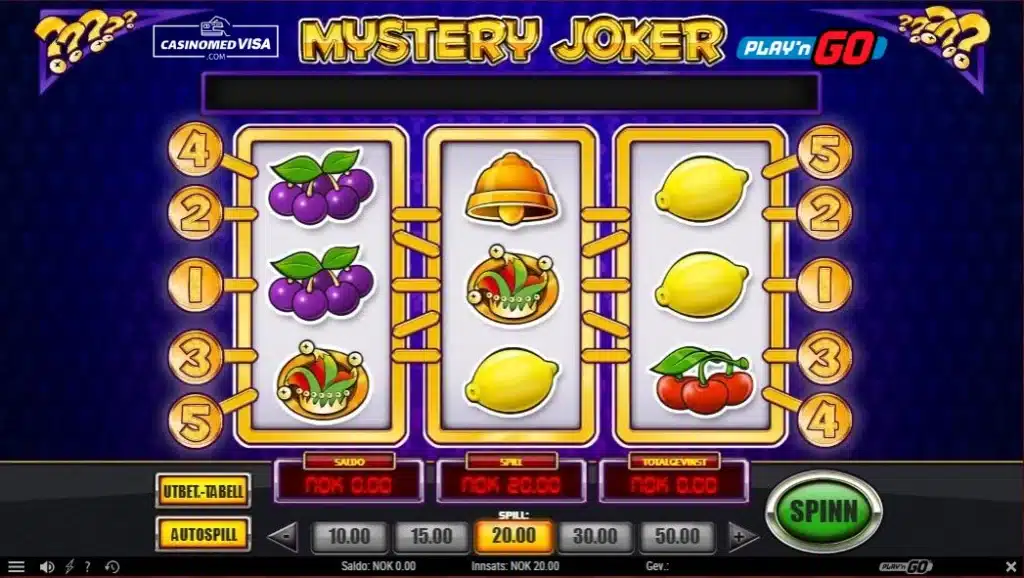 Mystery Joker banner. Av Play’n GO. Les anmeldelsen hos casinomedvisa.