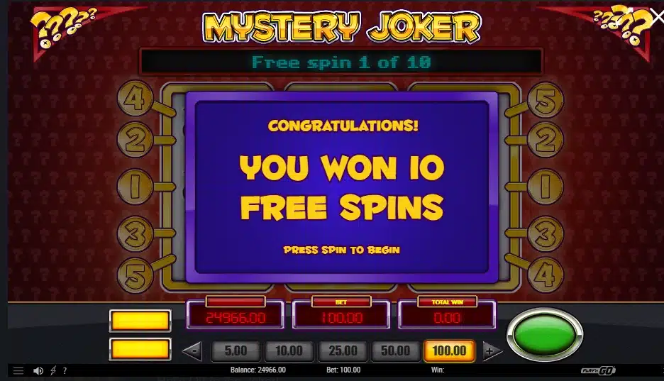 Mystery Joker gratisspinn funksjon win