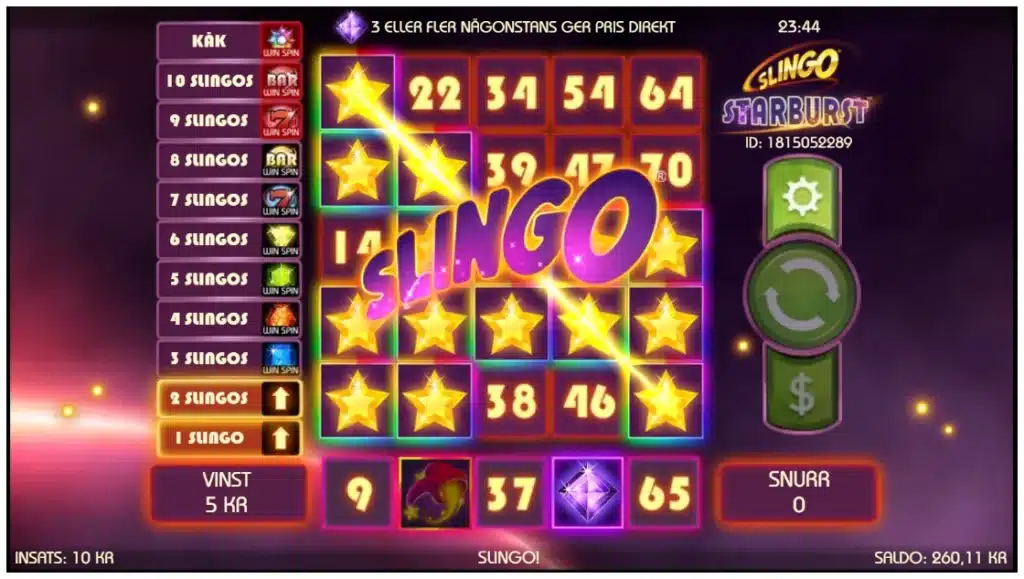 Slingo Starburst 2 Bingo Slots