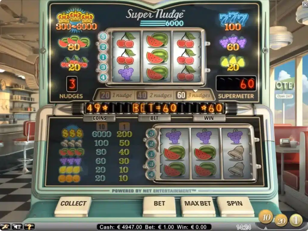 Casinospill gamle spilleautomater super nudge 6000